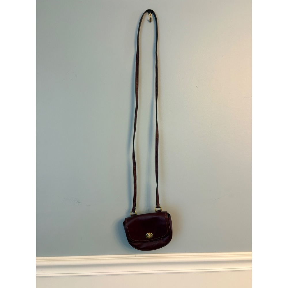 Coach Burgundy Pebbled Leather Mini Park Crossbody Bag Small Purse Maroon Kids - Picture 4 of 15